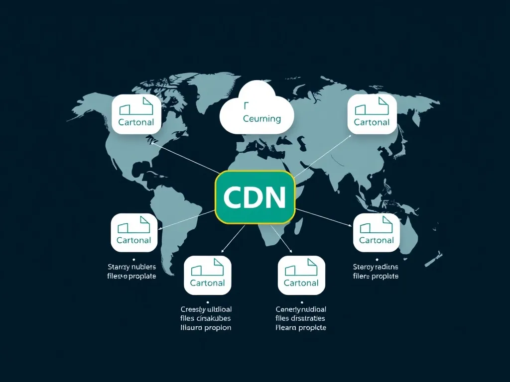 A technical diagram showing global CDN distribution nodes an